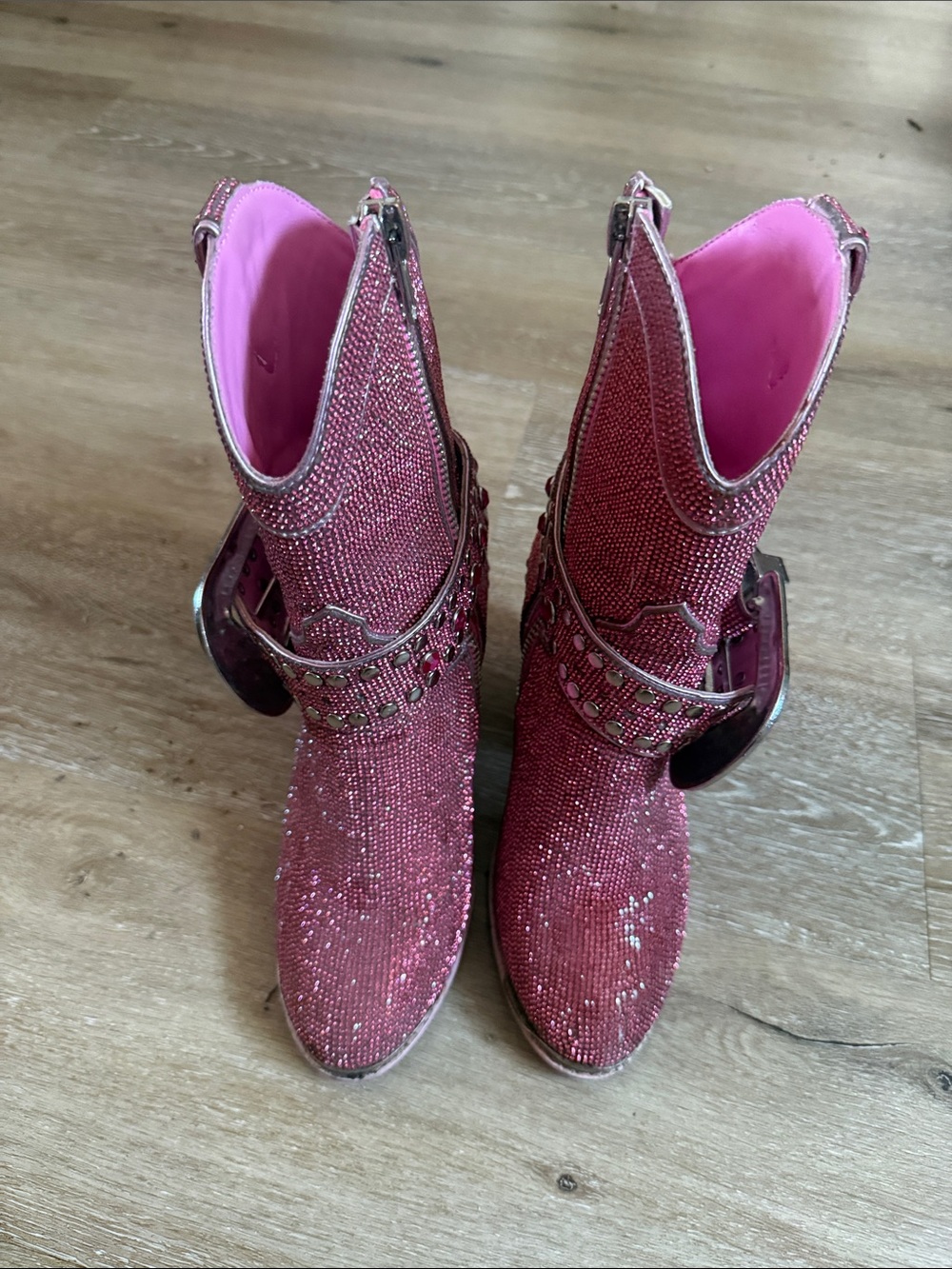 Club exx dolls kill Pink rhinestone Cowboy Boots Dolly Parton - Picture 3 of 11